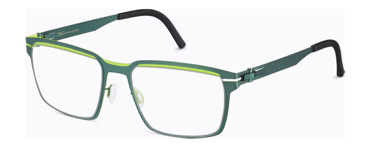 Green and black eyeglasses with sleek side design – mcculley optix gallery